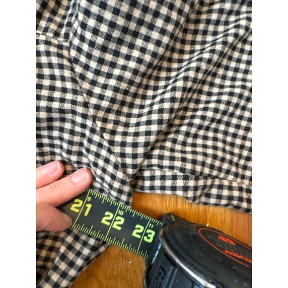 Esby Philippa Gingham Tiered Midi Dress Black Cream Puff Sleeve Large - Picture 5 of 6